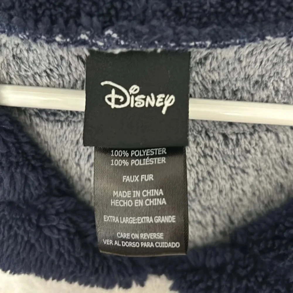 Disney Mickey Mouse Lounger Sherpa Hoodie pajama Size XL faux fur Snuggly - Picture 4 of 6